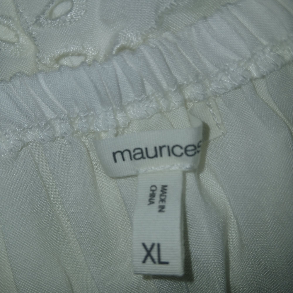 Maurices White Eyelet Tiered Mini Sundress XL - Picture 3 of 7